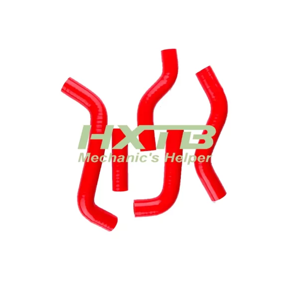 Red silicone radiator hose kit for Suzuki RMZ250 (2007-2009), high-performance cooling upgrade