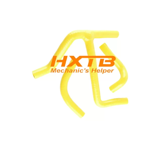 YELLOW silicone radiator hoses for Suzuki RMZ450, complete with Y-pipe for optimal cooling efficiency