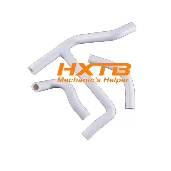 WHITE silicone radiator hose set for Suzuki RMZ450, compatible with 2008-2017 models, includes Y-pipe
