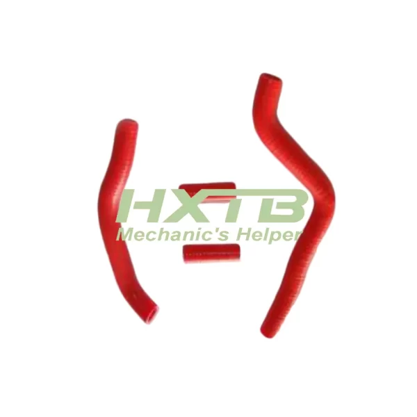 Upgraded red silicone radiator hoses for Kawasaki KX125, compatible with 2003-2008